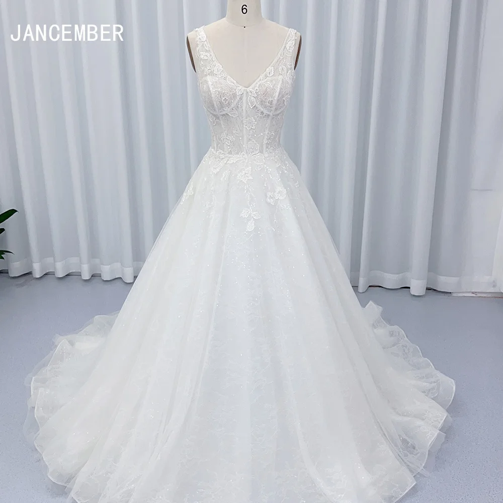 

Customized A Line Classic Wedding Dress Lace Appliqued Simple Elegant Bridal Gown Hx11