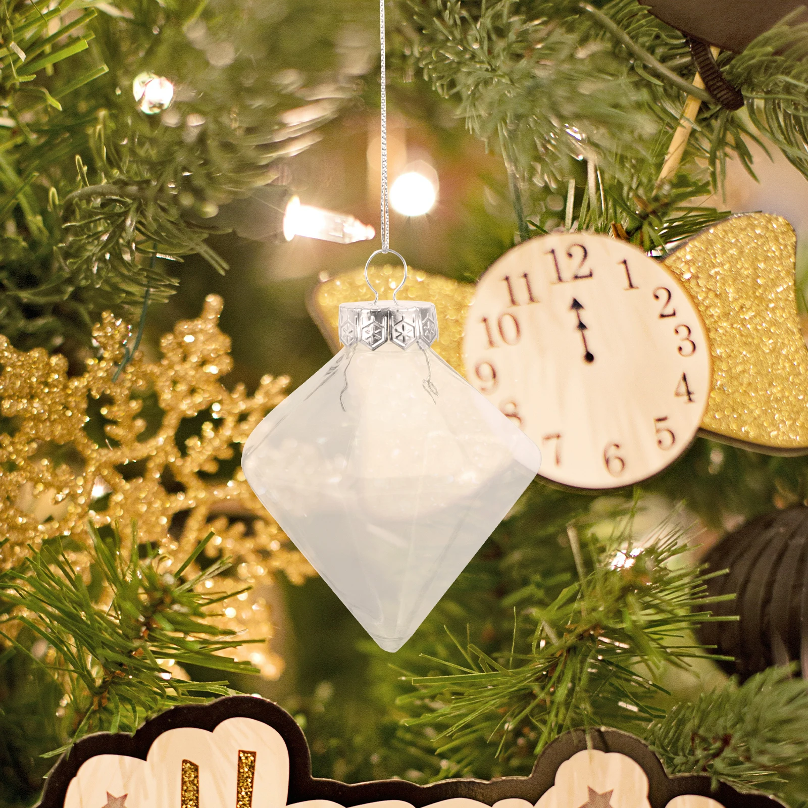 

12 Pcs Shaped Transparent Plastic Ornament Balls Clear Balls for Christmas Party Wedding Holiday Decor Fillable