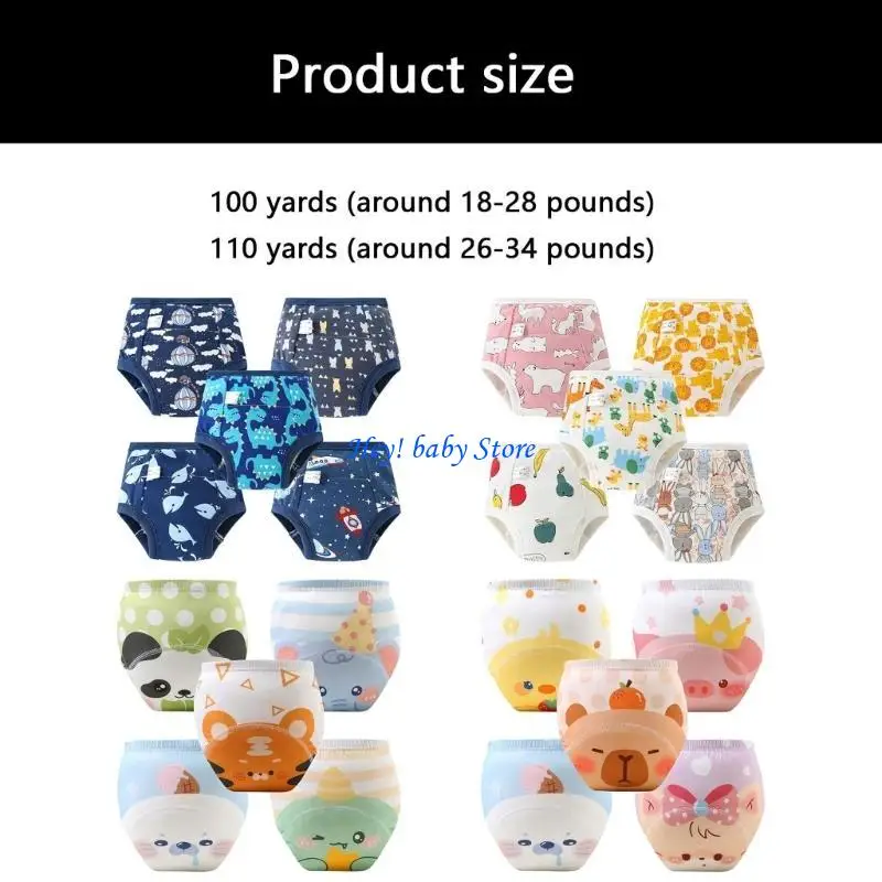Q1fe pañales tela super absorbentes y transpirables para niños pantalones entrenamiento coloridos 5 piezas ideales para y
