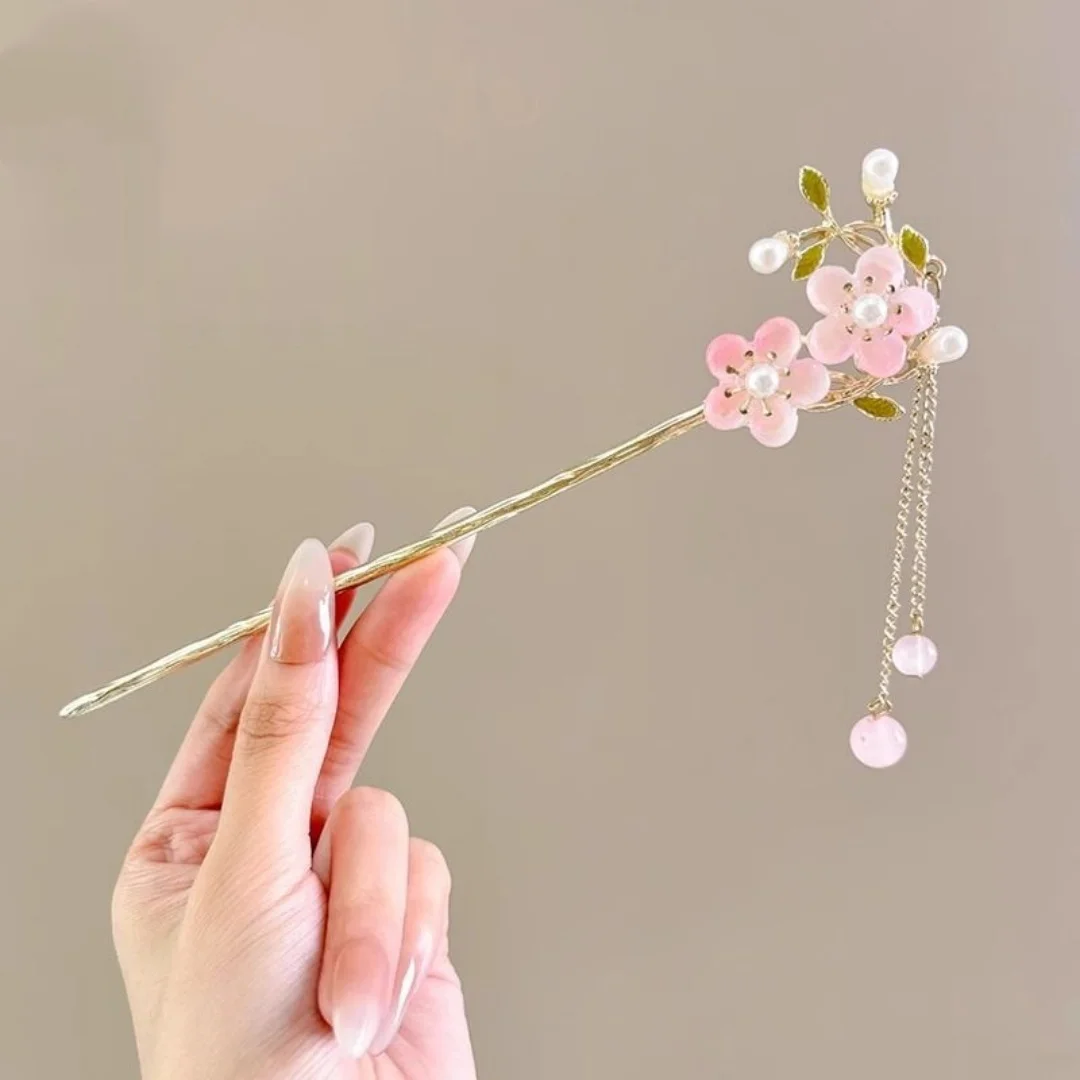 دبوس شعر مهدب جديد على الطراز الصيني، دبوس شعر أنيق على الطراز القديم للنساء، دبوس شعر لتضفير الشعر، معطف العلم لـ Ha #1