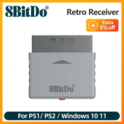 8BitDo 레트로 리시버, PS1,PS2 및 Windows용, xbox 무선 컨트롤러, 스위치 프로 및 PS5, PS4 컨트롤러와 호환 가능