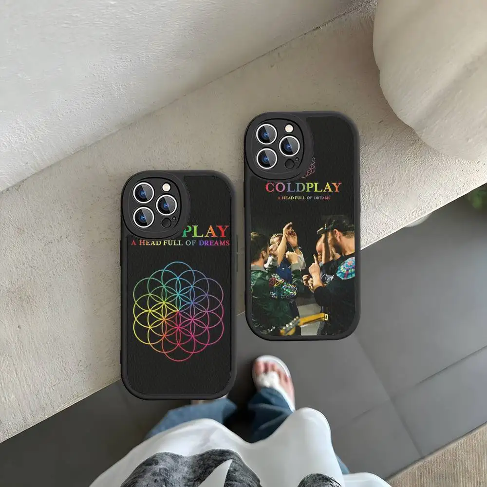 Популярный кожаный мягкий чехол для телефона с изображением рок-группы Coldplay для iPhone 16 15 14 13 12 11 Pro Max Plus
