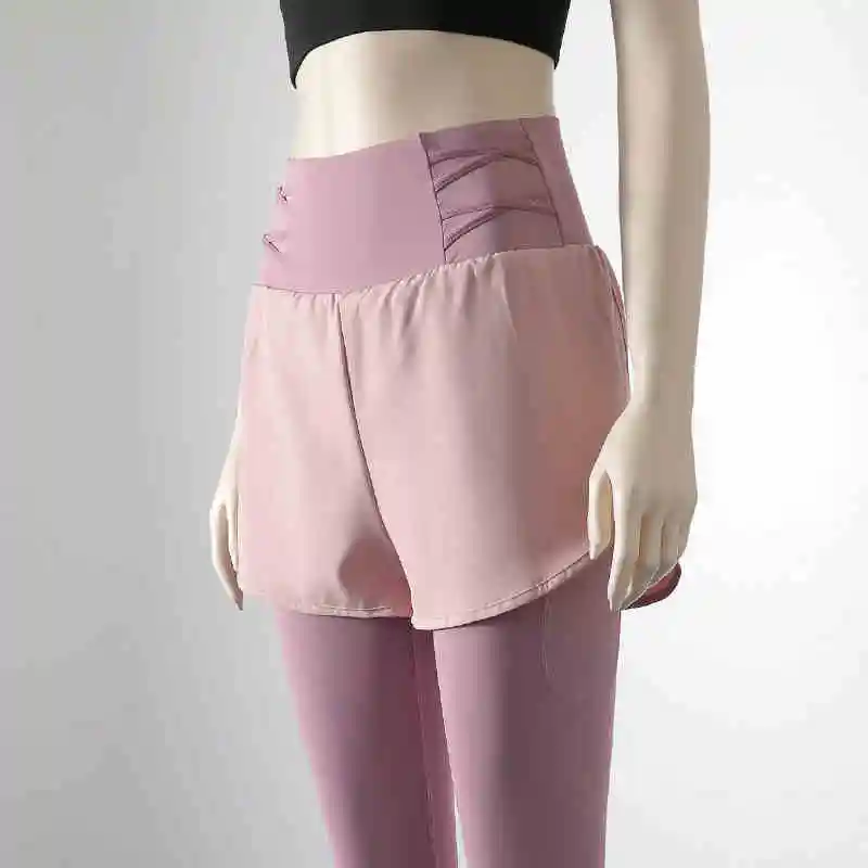 

New Fitness Running High Waist Tights Pockets Skirted Sport Pants Athletic Yoga Tennis Gym Wear Leggings