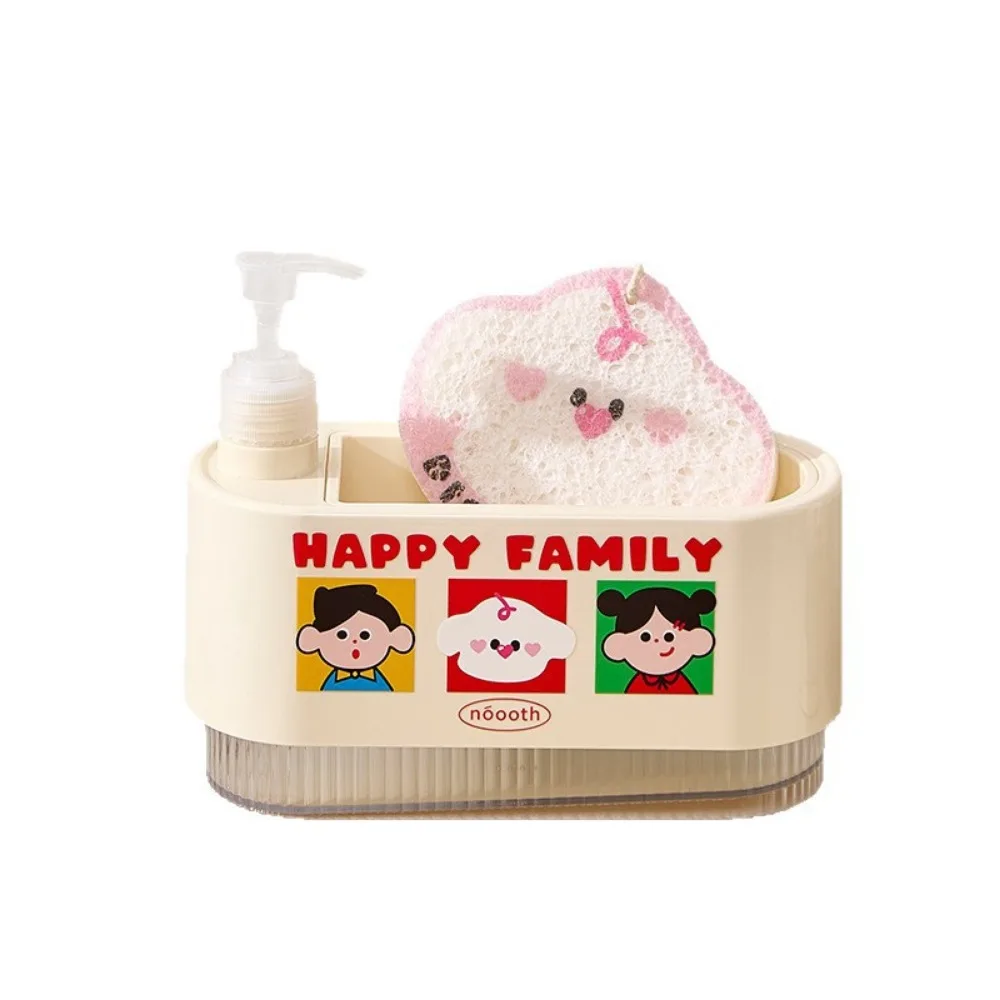 

2-in-1 Hand Soap Dispenser with Sponge Wipe Leak-Proof Manual Press Soap Box Hand Soap Pump Practical Dual Soap Dispenser