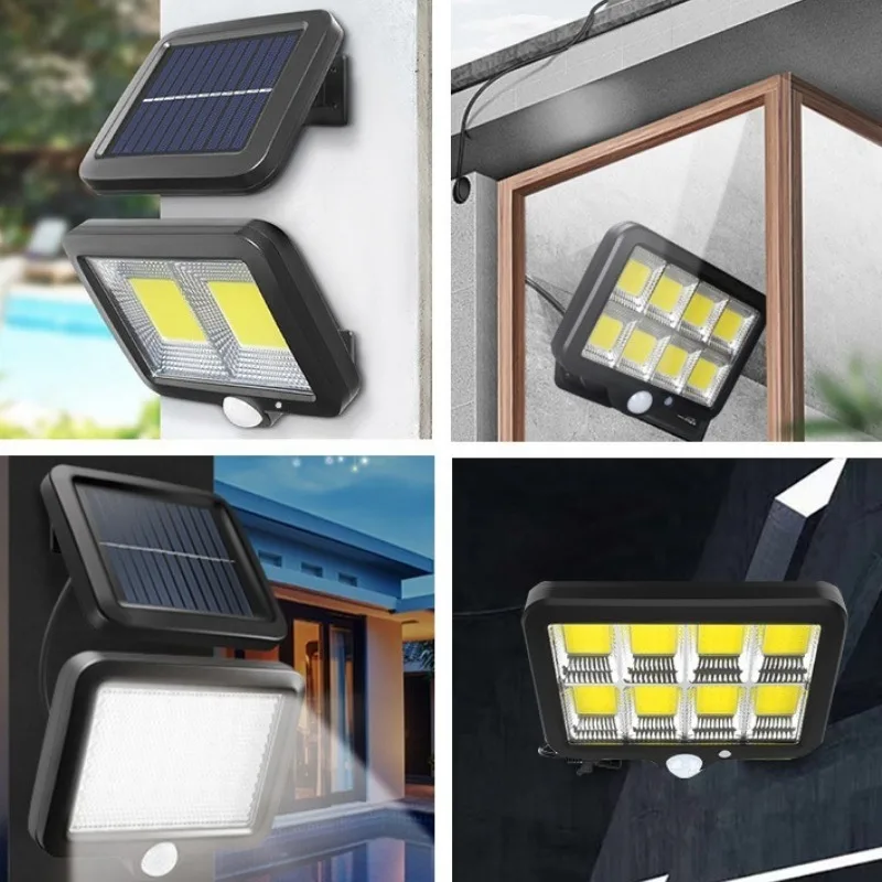 

100-160LED солнечный прожектор для улицы, настенный светильник, простая установка солнечной лампы для освещения сада/дорожки, водонепроницаемый