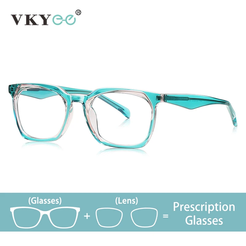 

VKYEE Personalized Rectangle Design Progressive Multifocal Blue Light Protection Eyewear Customizable Prescription Photochromic
