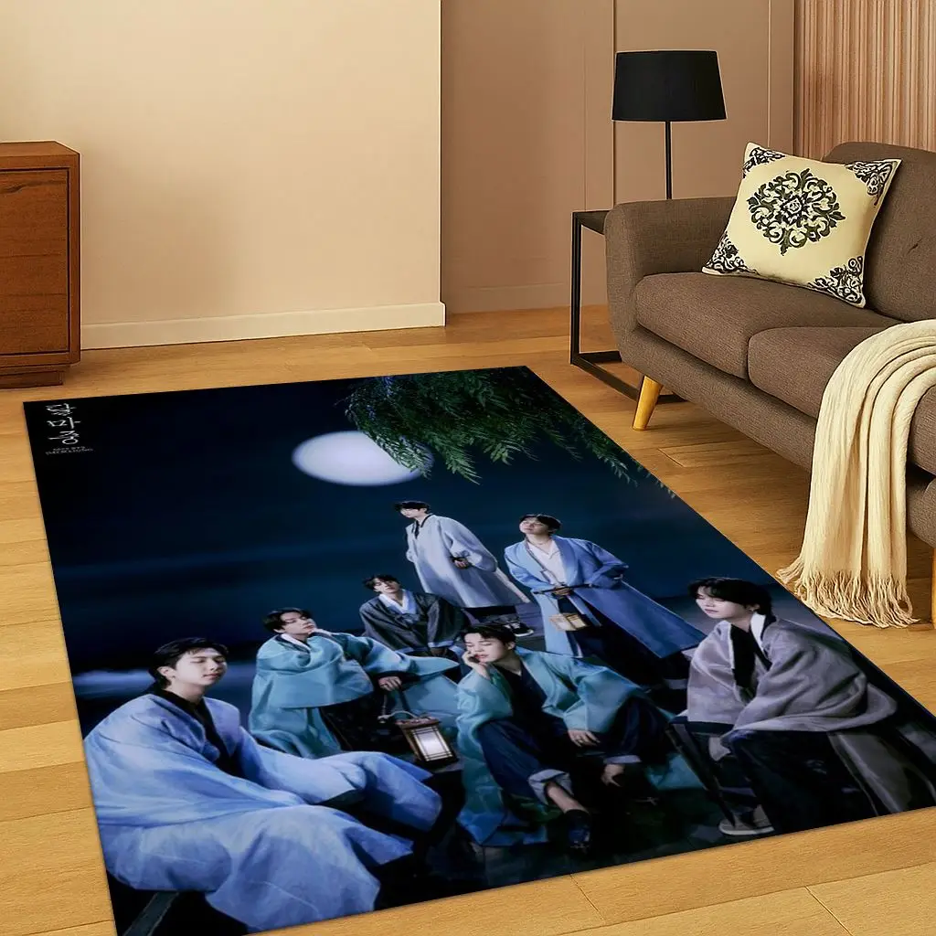 Kpop Star B-BTS Kim JIN SUGA V السجاد البساط لغرفة النوم غرفة المعيشة أريكة المنزل ممسحة ديكور المنزل ، منطقة البساط سجادة أرضية غير قابلة للانزلاق هدية #4