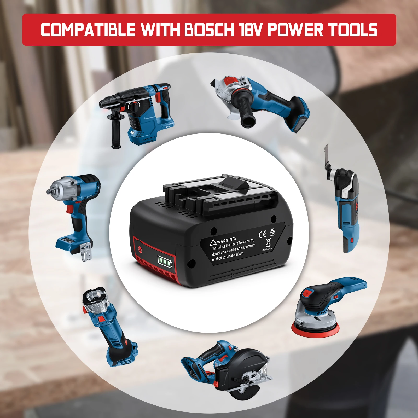 Akumulator do Bosch BAT618 18V 6.0Ah do wiertarki elektrycznej Bosch BAT609 BAT609G BAT618G BAT614 akumulatory narzędziowe — zdjęcie produktu 5