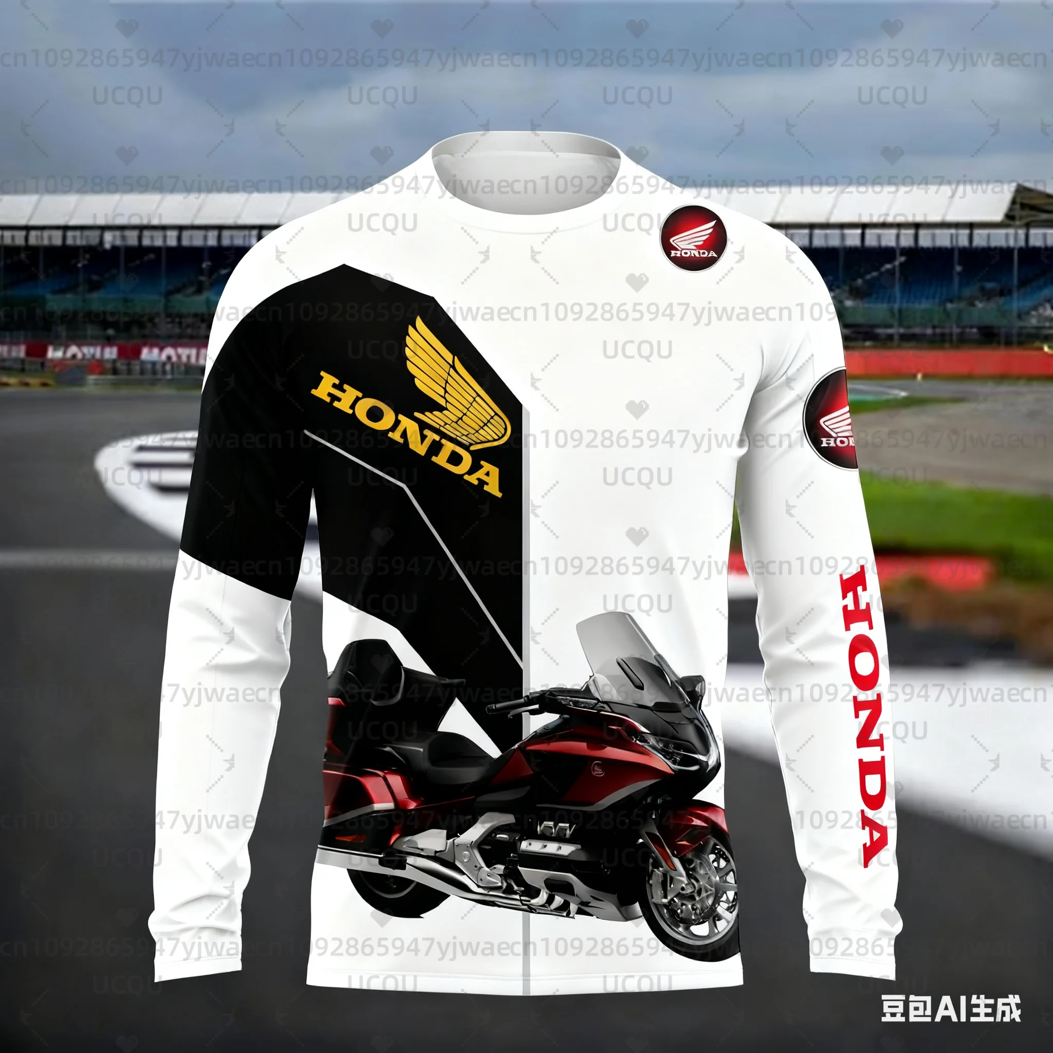 

Мужская и женская футболка с длинными рукавами для любителей мотоциклов Honda Riding, летняя быстросохнущая футболка с длинными рукавами