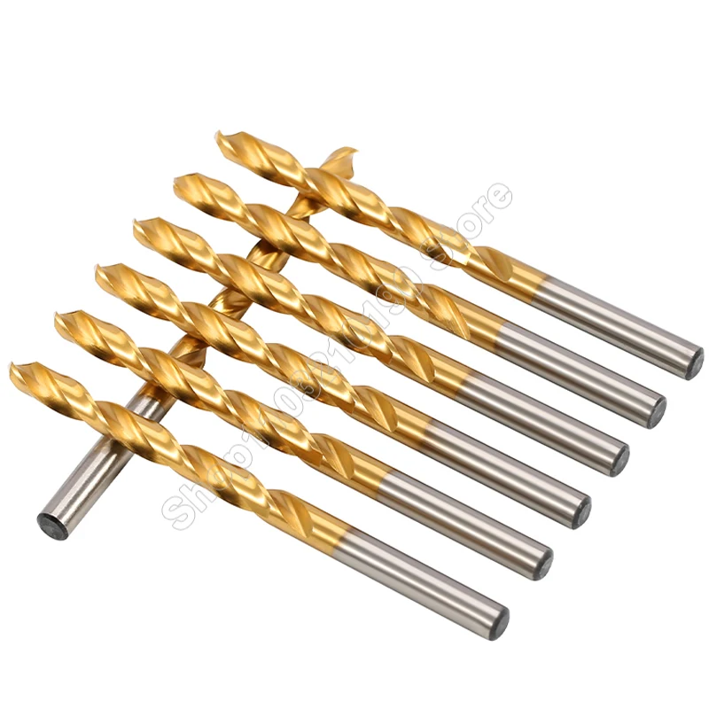 

1Pc 0.5-12mm Titanium Plated Twist Drill Small Drill Bit Electric Drilling For Wood Aluminum Plastic Drilling And Opening Tool