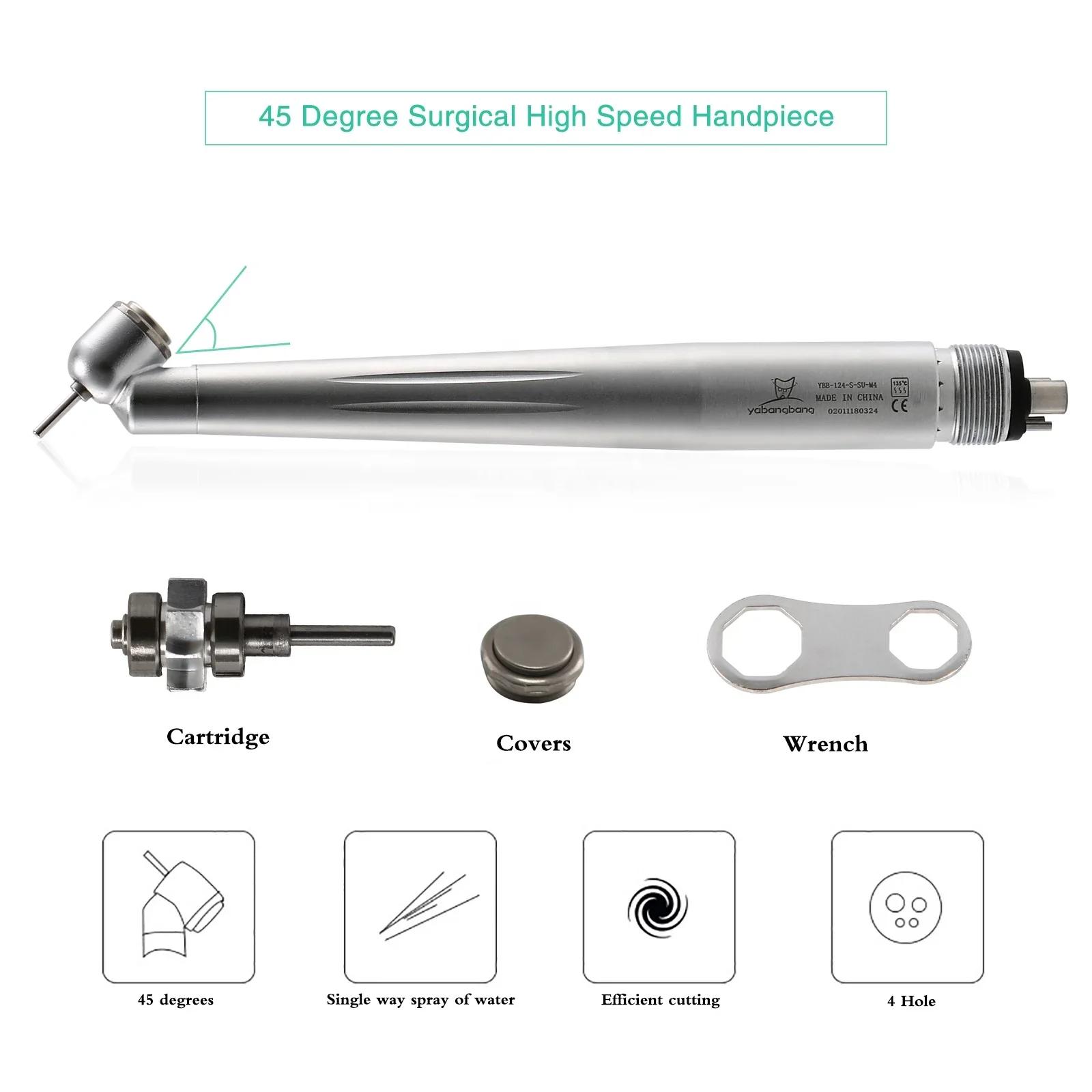 Hot Sale! den tal  Surgical Push Button Single-Way Spray High Speed Handpiece 4-Hole N-S-K Style