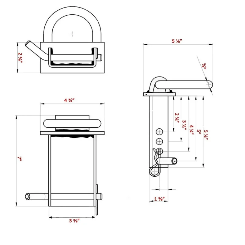 Trailer Stake D-type Pin Trailer Loop Suspension Device Attachment Pin