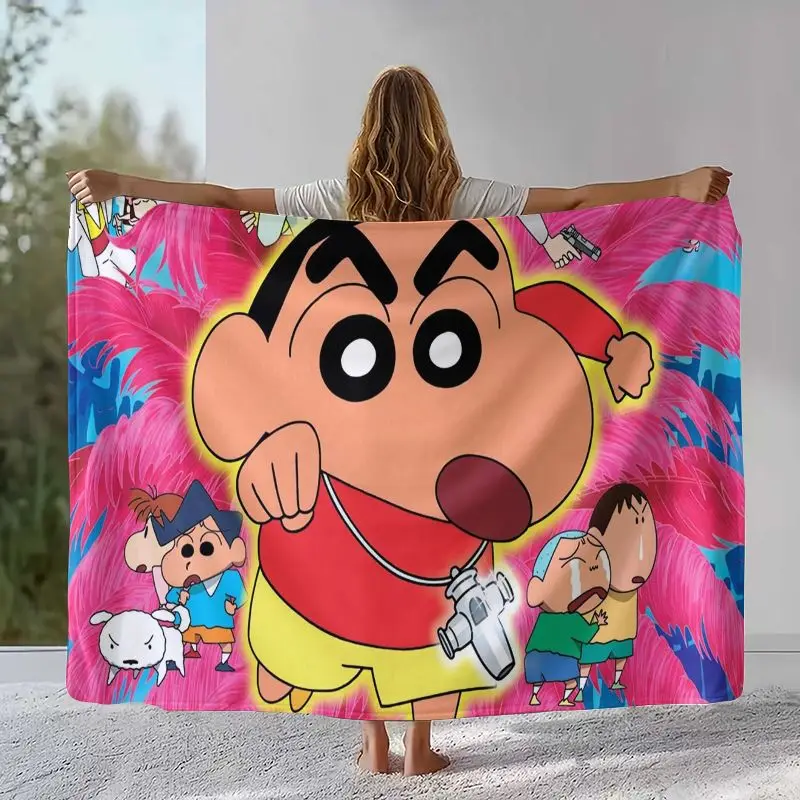 Funny C-Crayon Shin-chans Cartoon Soft Flannel Throw Blanket,Cozy Warm Blanket for Bed,Sofa,Living Room,Picnic,Home Decor,Gift