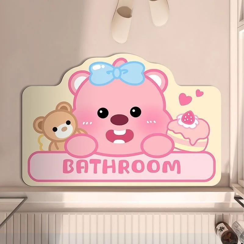 Bathroom Floor Mat Cartoon Ruby Beaver Decorative Floor Mat, Bathroom Entrance Washbasin Absorbent Floor Mat 30*40cm