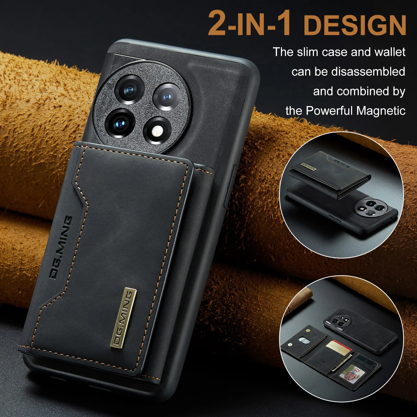 Used for Oneplus 11 mobile phone case 10/9 Pro detachable leather wallet set card holder magnetic Oneplus12/One plus 20 5g case