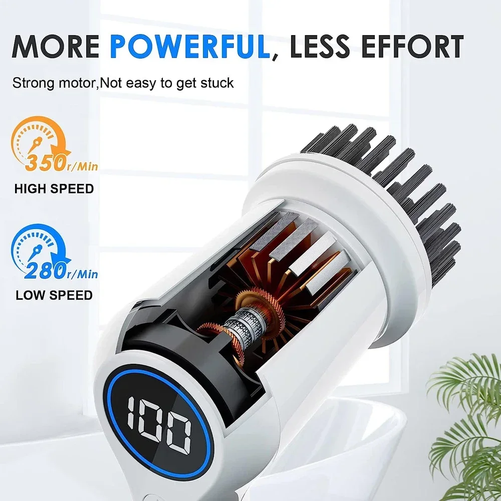 Electric Cleaning Brush Power Brush Cleaner Electric Spin Scrubber Cordless Drill Brush Cleaning Tools For Home Bathroom Toilet