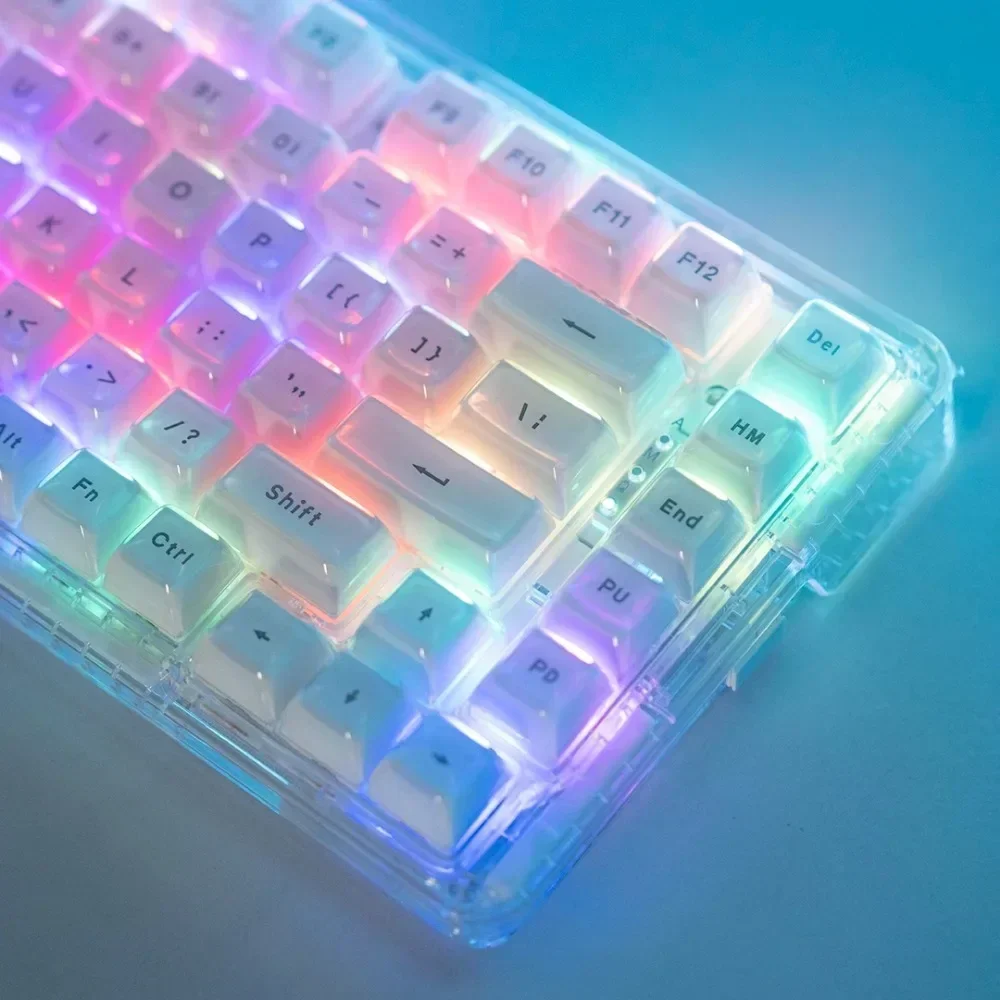 Cute crystal jelly, keycap OEM PBT material keycap set is suitable for HI75 61 84 96 98 99 104 F87 and other keyboards