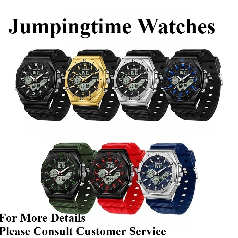 Men's Stylish Stainless Steel Multi-function Electronic Sports Watch Fashionable Watch 30 Meters Water Resistant Chronograph