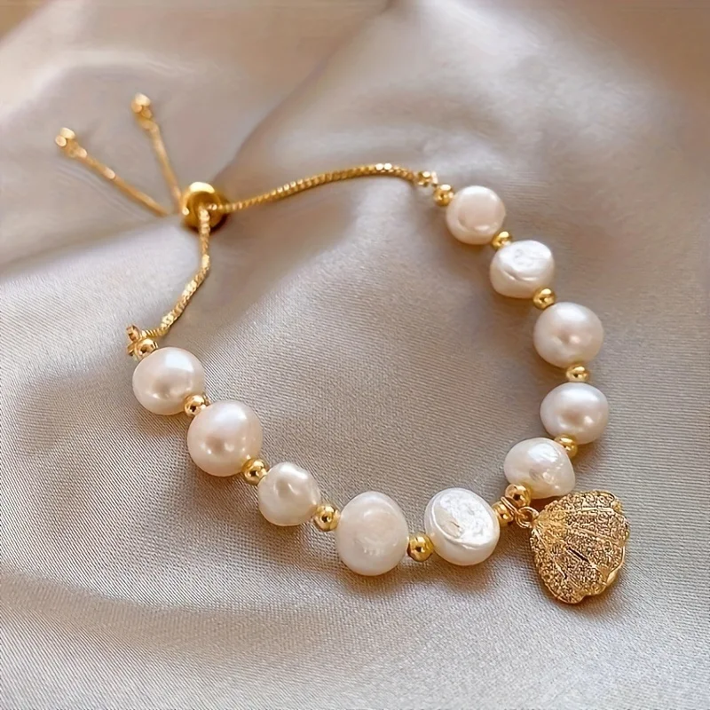 

Aesthetic Baroque Pearl Bracelet Irregular Freshwater Pearl Jewelry Unique Dainty Everyday Bracelet
