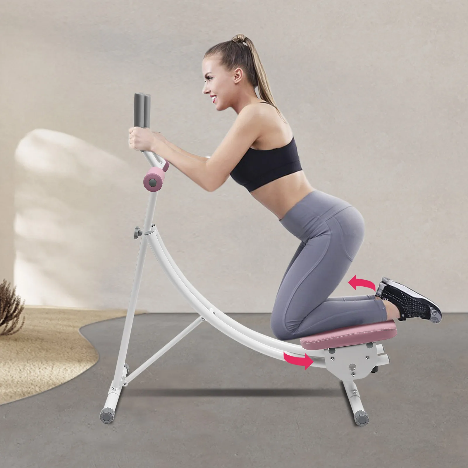 

Современный тренажер для пресса с розовым сердечником, подходит для мужчин/женщин/подростков, идеально подходит для дома/тренажерного зала/офиса, фитнеса, начинающих и профессионалов