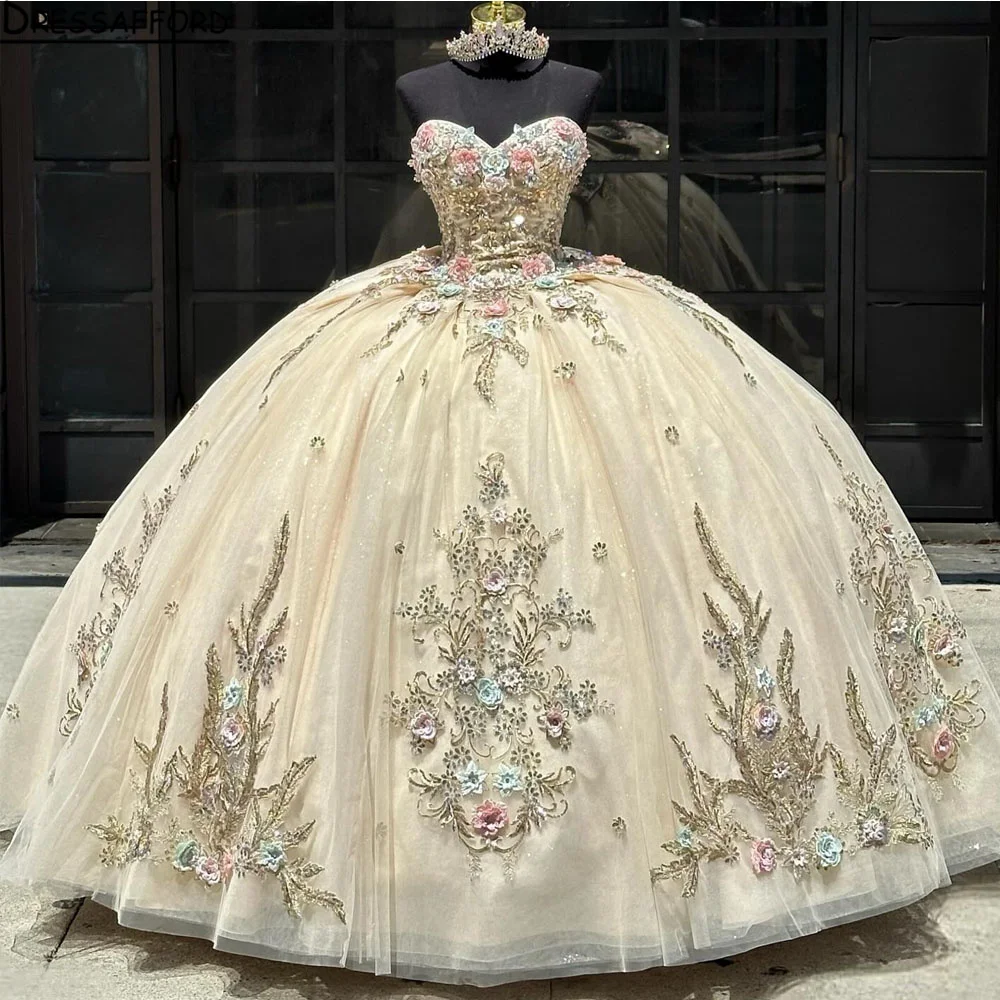 

Роскошные блестящие платья для Quinceanera с золотыми аппликациями Vestidos De 15 лет корсет на спине со шлейфом для официальной вечеринки на день рождения