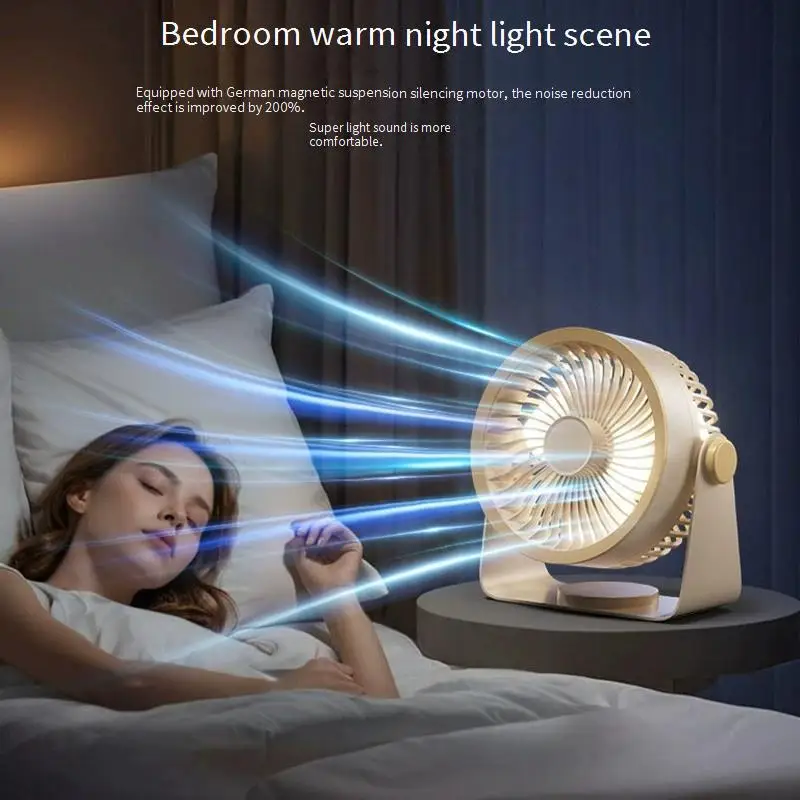 Desktop Small Fan with Strong Wind PowerUSBRechargeable Desktop Wall-Mounted Circulation Fan