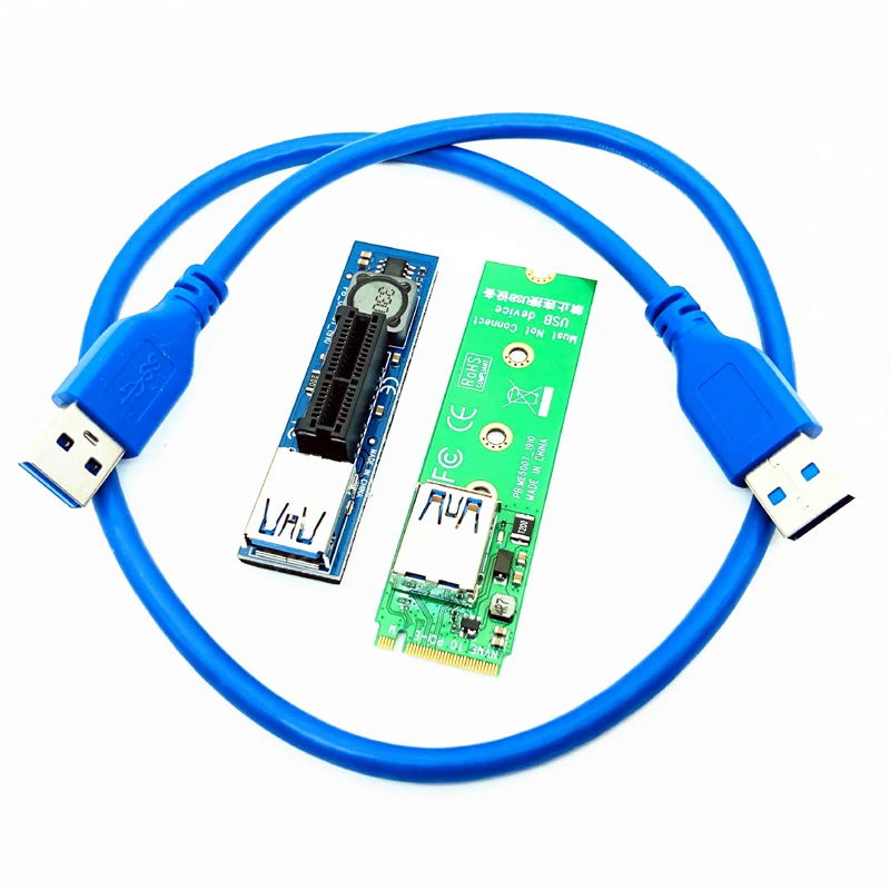 

60cm NVME M.2 M-Key to PCI-E X1 Riser Card PCIE Extender USB3.0 Cable Extension Port Adapter PCIE 1X Riser PCI Express Connector