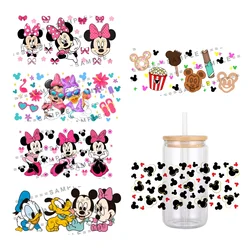 Cartoon Mickey Minnie Disney Pattern UV DTF Transfer Sticker Waterproof Transfers Decals For 16oz Glass Cup Wrap Stickers