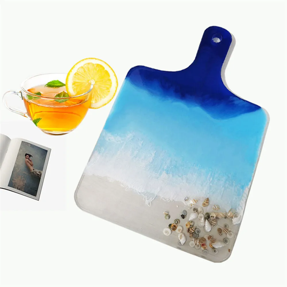 Resin Silicone Jewelry Tray Mold Epoxy Resin Casting Tool Diy Round Rectangular Cutting Board Handle Home Decoration  New