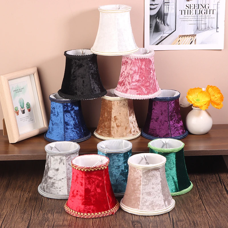 

1Pc Retro Lampshade Fabric Solid Color Chandelier Cloth Lampshade Wall Lamp Candle Chandelier Cover Enclosure Accessories