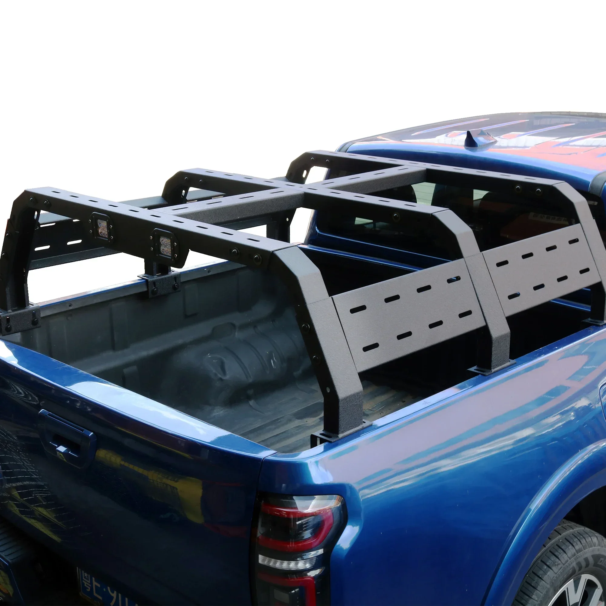 hot sale Universal Adjustable Truck Bed Rack Roll Bar with Red Light & 2x LED Work Lamp Bar for Pick Up Truck