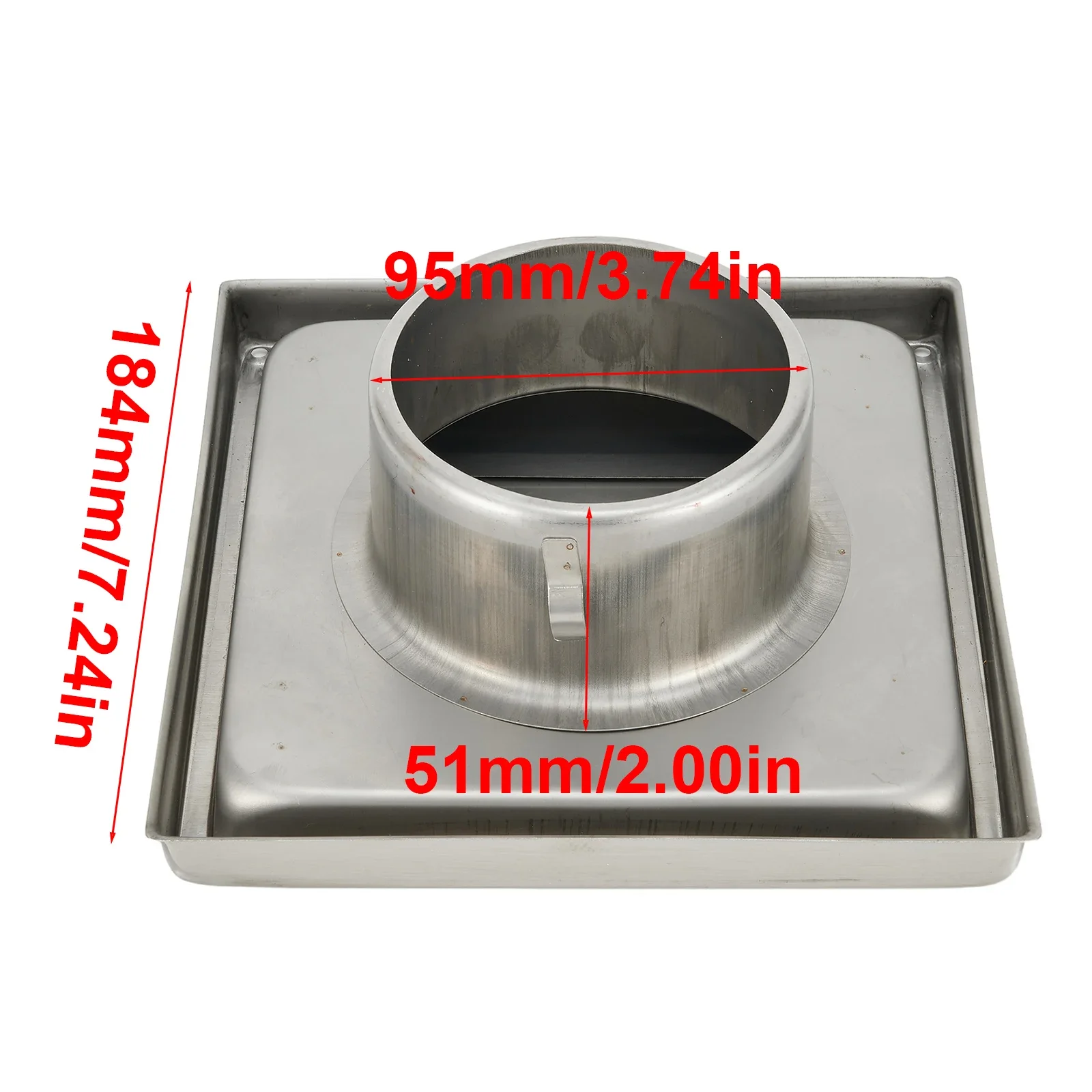 304 Stainless Steel Exterior Wall Vent Movable Square Air Outlet Long Lasting And Corrosion Resistant 100MM Size Application