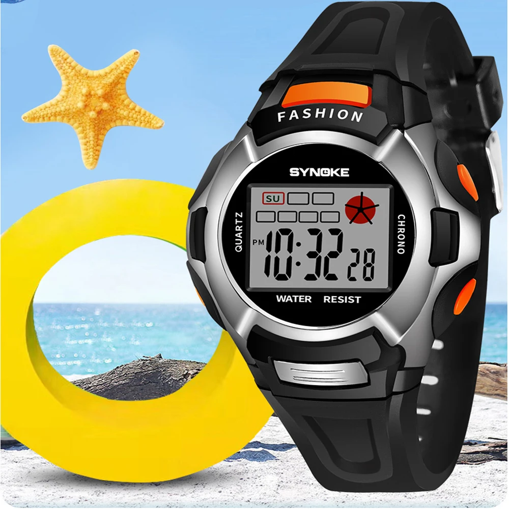 Student Electronic Watch Waterproof Sports Children Watch Glow Multi Function Digital Watch Seven Colors Light Gift Boys