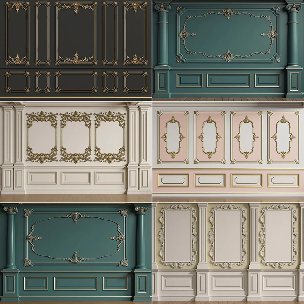 

MOON.QG Western Pictures Wall Photo Wallpaper Background Vintage Living Room European Palace Backdrop Photography Studio Props