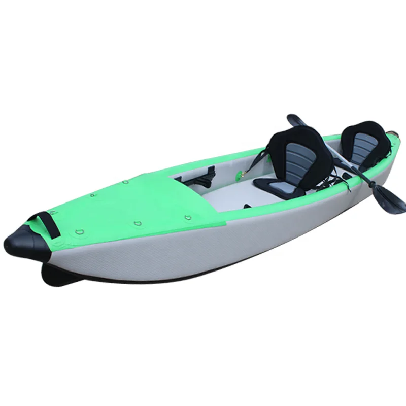 2 Person Tandem Kayak Inflatable Drop Stitch Canoe With Adjustable Footrest