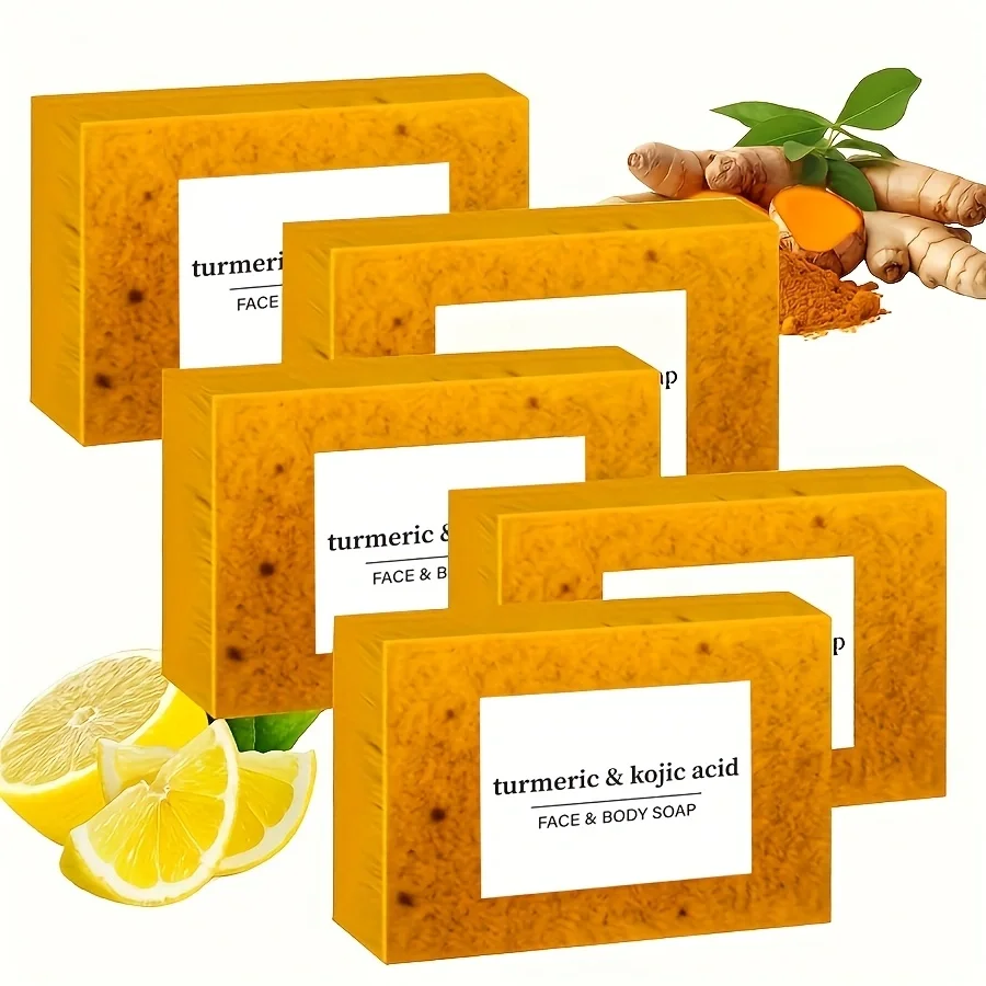 Lemon Turmeric Curcumin Soap, rich in turmeric, vitamin E, and olive oil, deeply cleanses and moisturizes the skin.