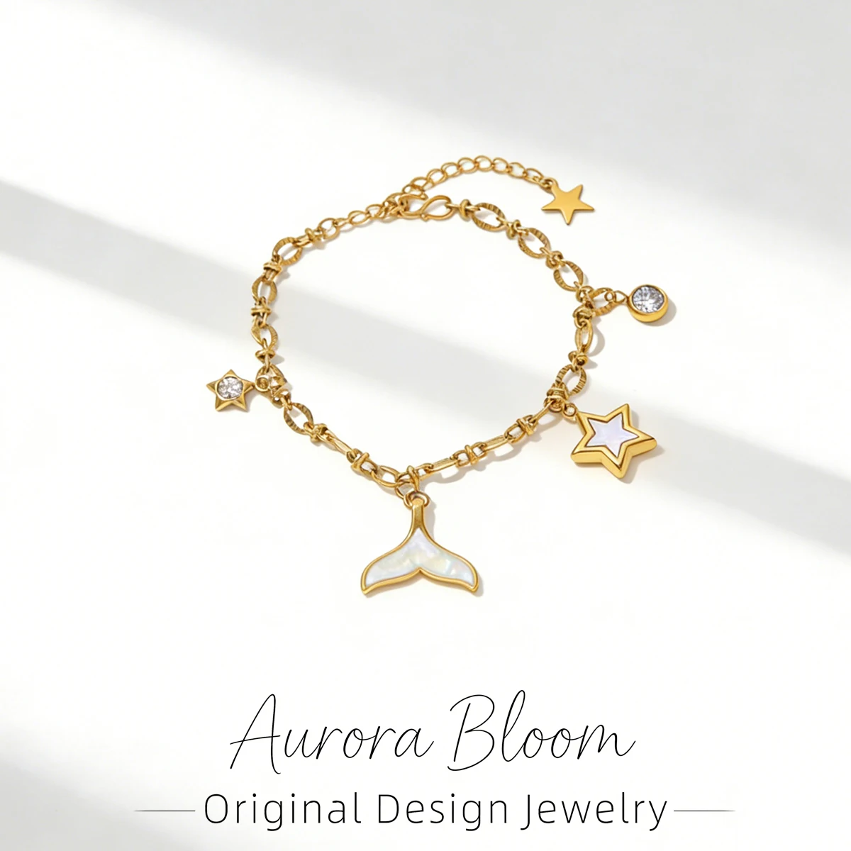

AURORA Fashion Fish Tail Pendant Bracelets For Women's Stainless Steel Hand Bracelets Summer Beach Women's Bracelet Jewelry