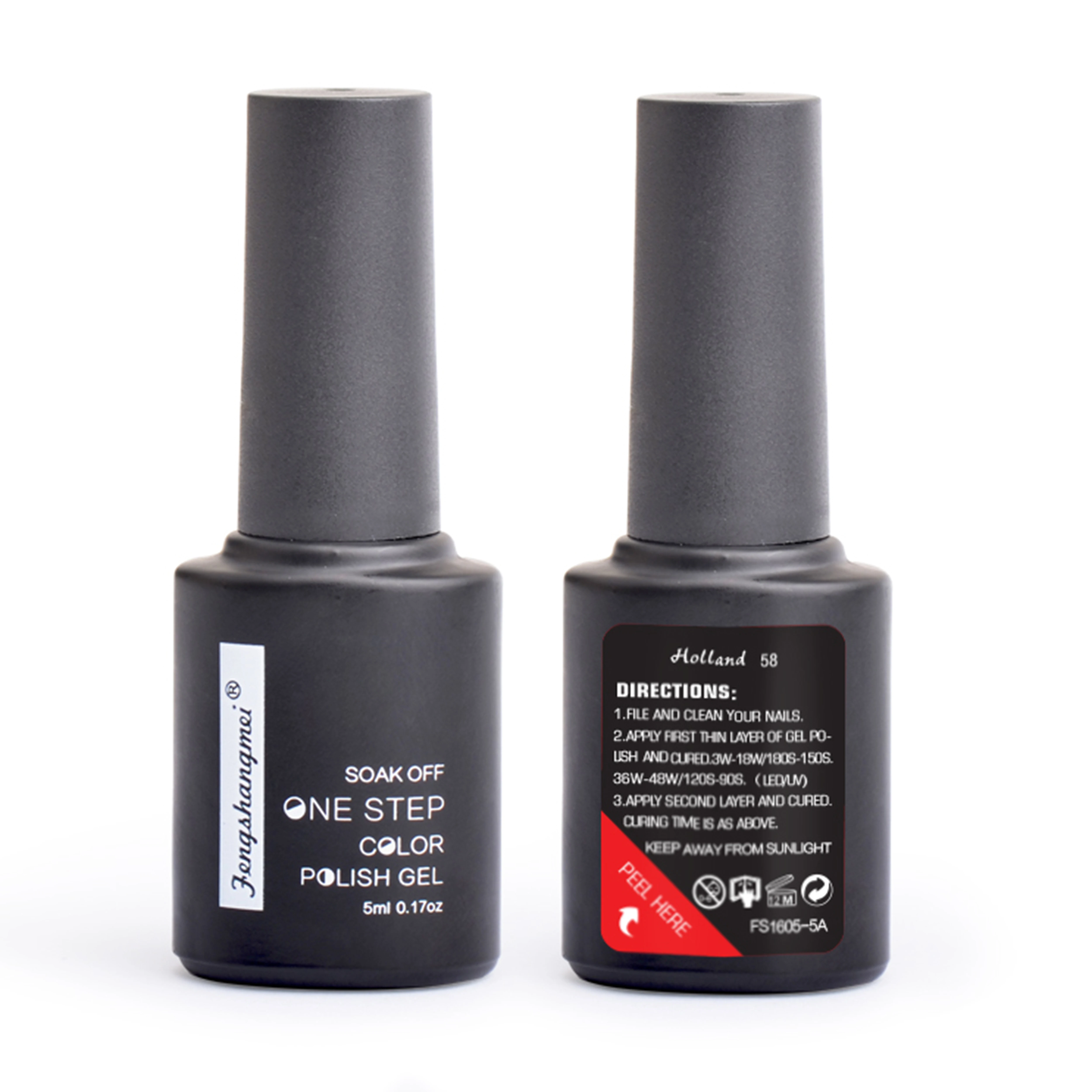 Esmalte de uñas en gel de un solo paso 3 en 1, sin necesidad de base y capa superior. Soak off UV LED Essiccimiento de barniz de uñas brillante de larga duración. (61 colores)