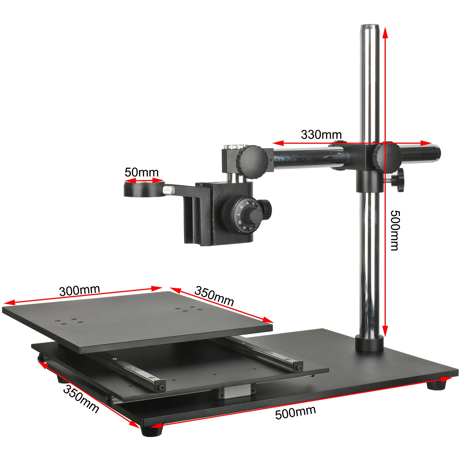 

KOPPACE Microscope XY Platform Movement Range 290mnmX238mm Focusing Bracket Fine Tuning Accuracy 0.002mm Lens Aperture 50mm