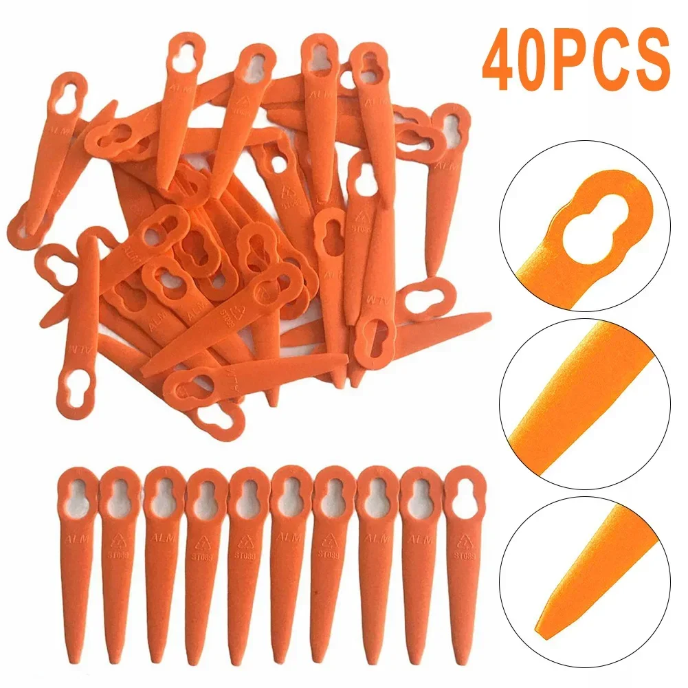 40pcs Plastic Blades For STIHL FSA 45 Cordless Strimmer Grass Trimmer Mowing Heads Garden Tool Replacement Parts