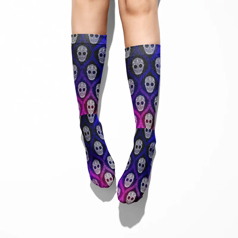 Creative Skull 3D Printing Unisex Socks Street Style Novelty Trend Long Socks Harajuku Fashion Funny Bar Club Party Happy Socks