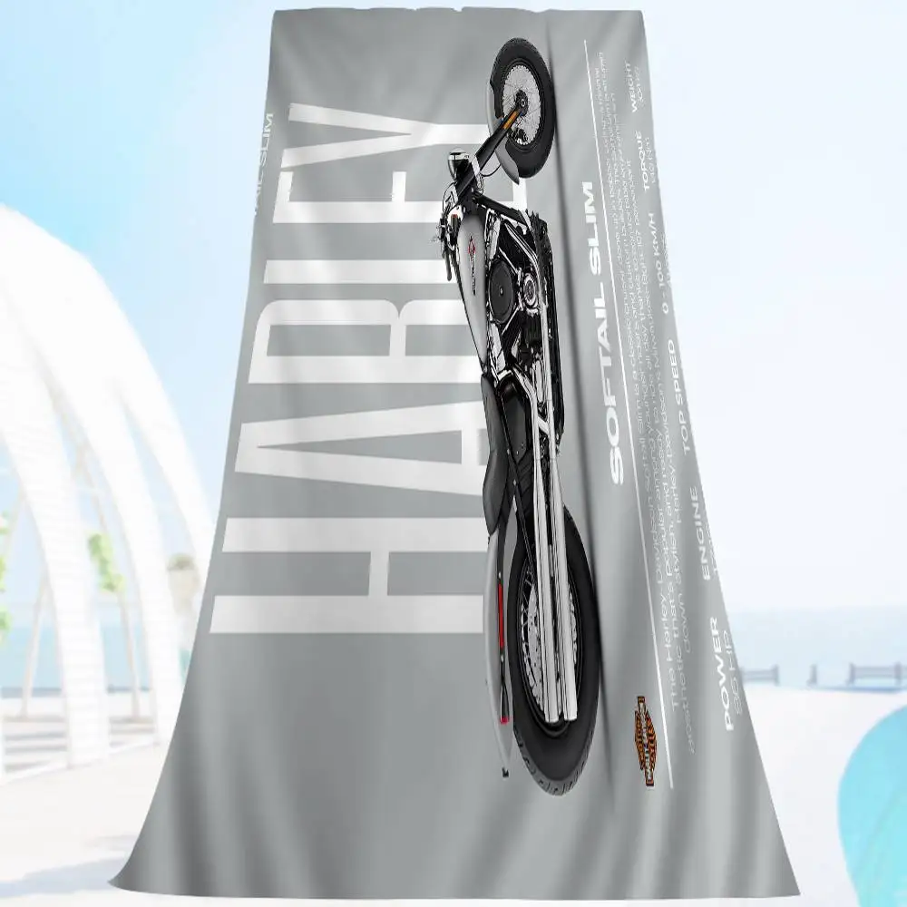 H-HarleyS LOGO Davidson Beach Towel Colorful Bath Towels For Girl Microfiber Quick Dry Custom Sand Free Beach Yoga Spa Gym Pool