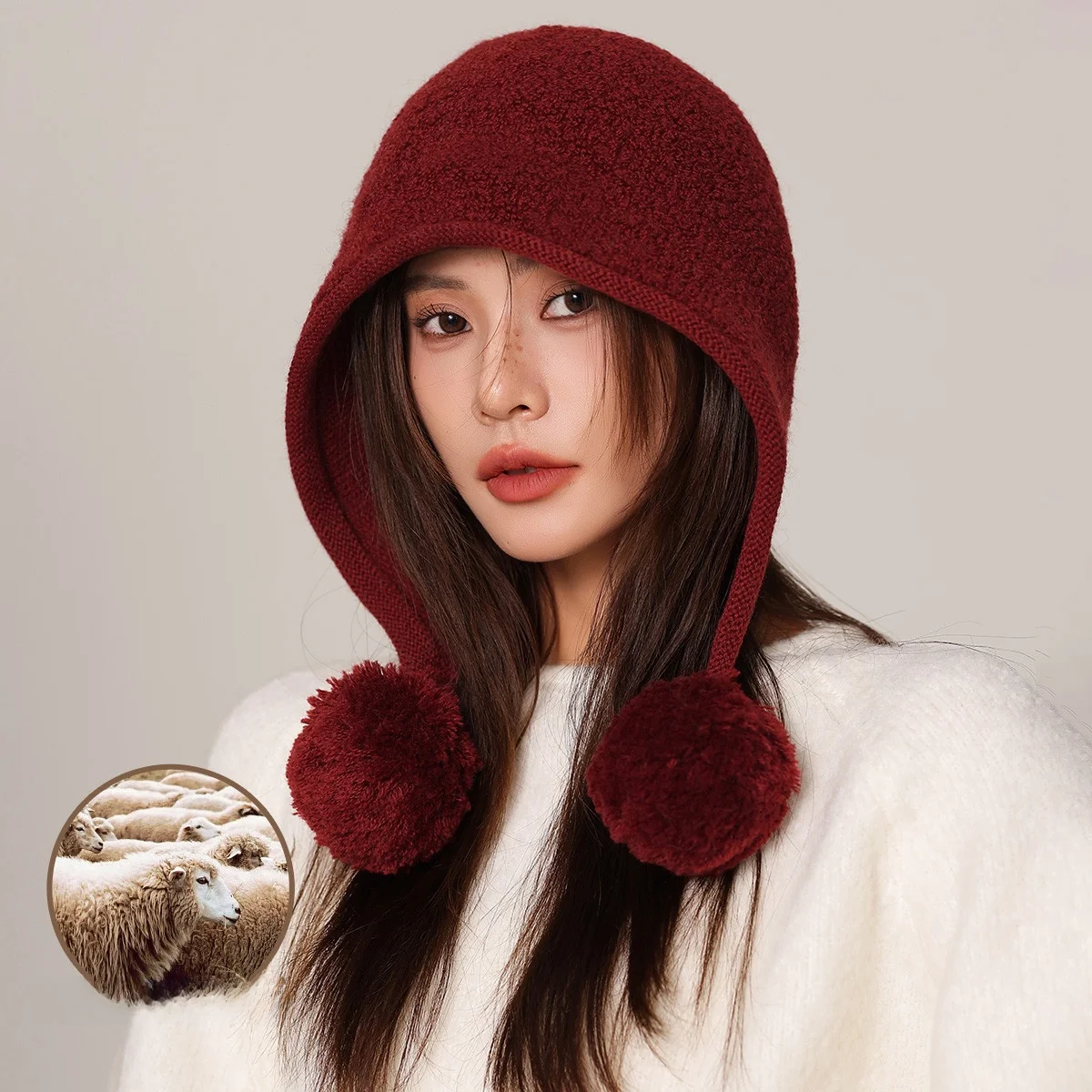 100-wool-knitted-hat-windproof-warm-ear-protection-fashionable-autumn-winter-cap-for-young-women-non-adjustable-foldable