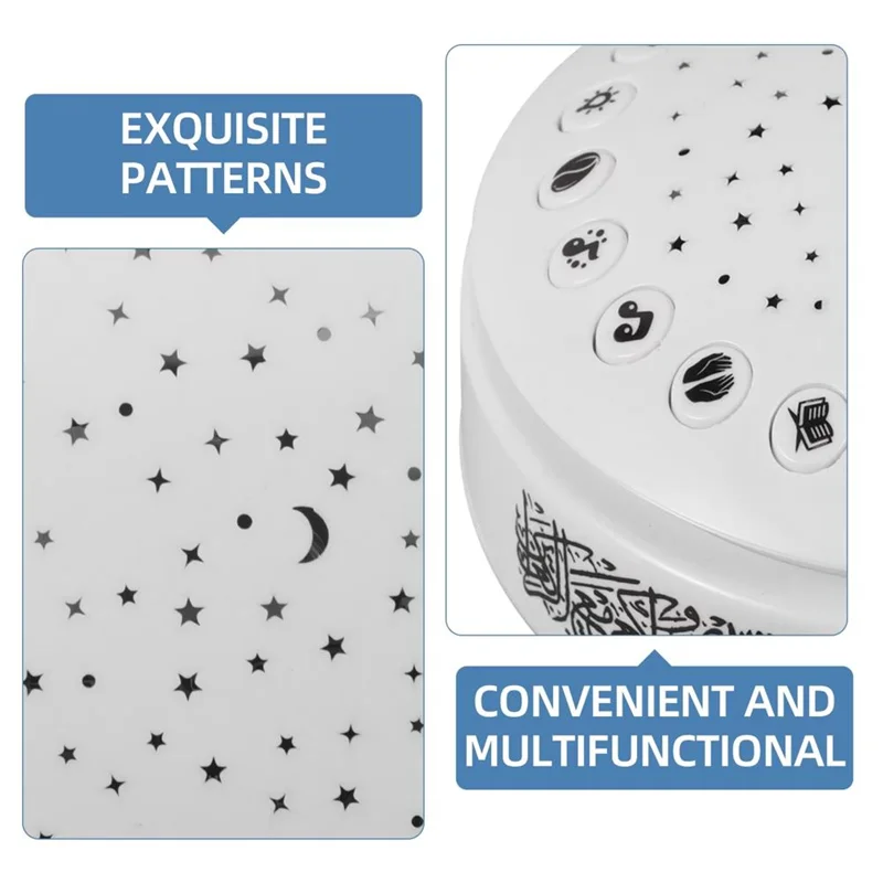 ABKP-Decorazioni per feste natalizie Forniture festive Proiettore per luce notturna per bambini con luce dell'oceano Macchina per l'apprendimento della musica Lettore del Corano