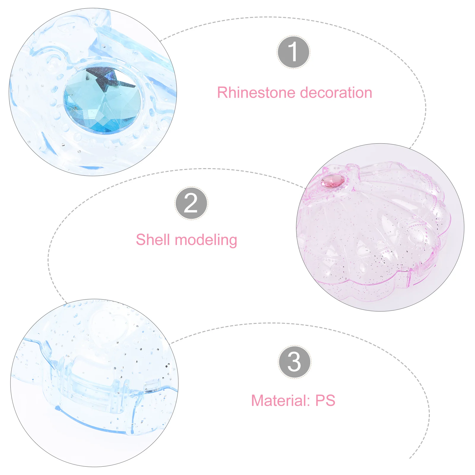 

2 шт., прозрачная коробка для хранения ювелирных изделий в форме морской ракушки для безделушек, органайзер, пластиковая подарочная коробка, украшение на день рождения, Рождество