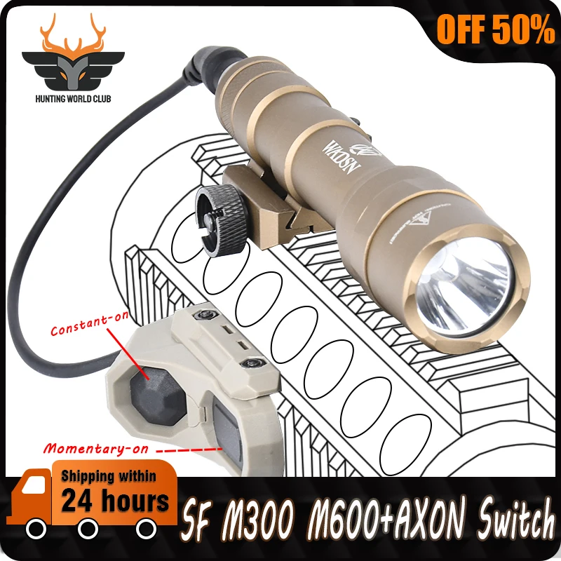 

Surefir SF M300 M600 Flashlight LED Hunting Tactical Airsoft Light With AXON Dual Function Remote Pressure Switch Fit 20mm Rail