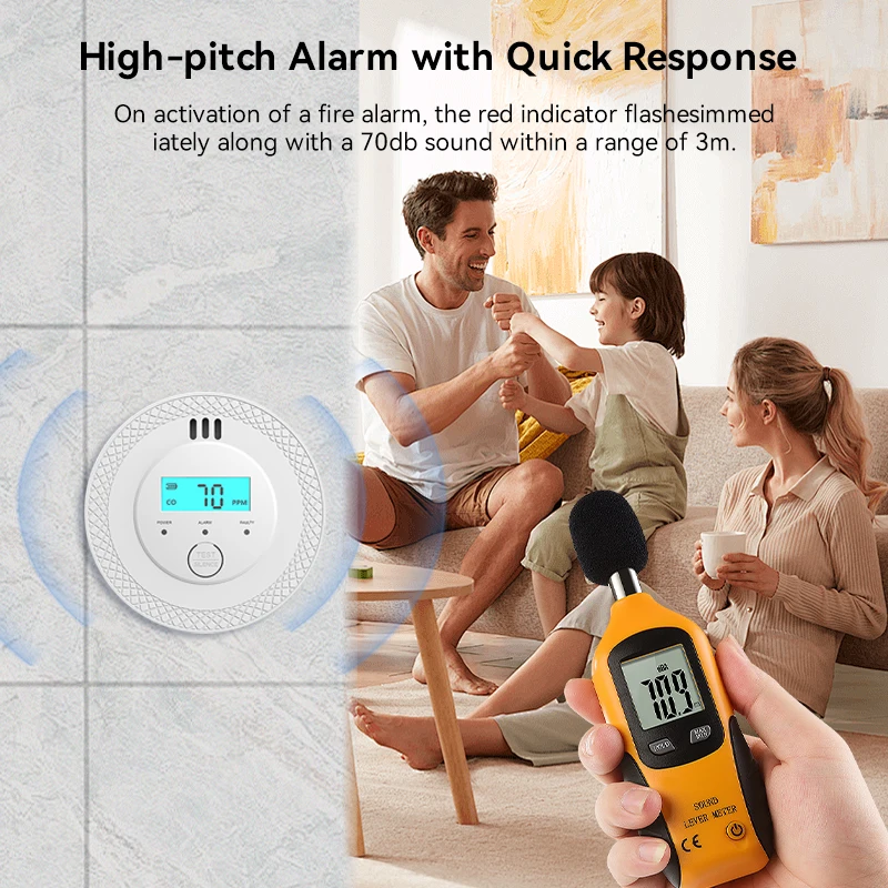 XUK Carbon Monoxide Detector,Carbon Monoxide Alarm Detectors With Digital Display &LED Lights.CO Alarm Applicable To Home,Wareho