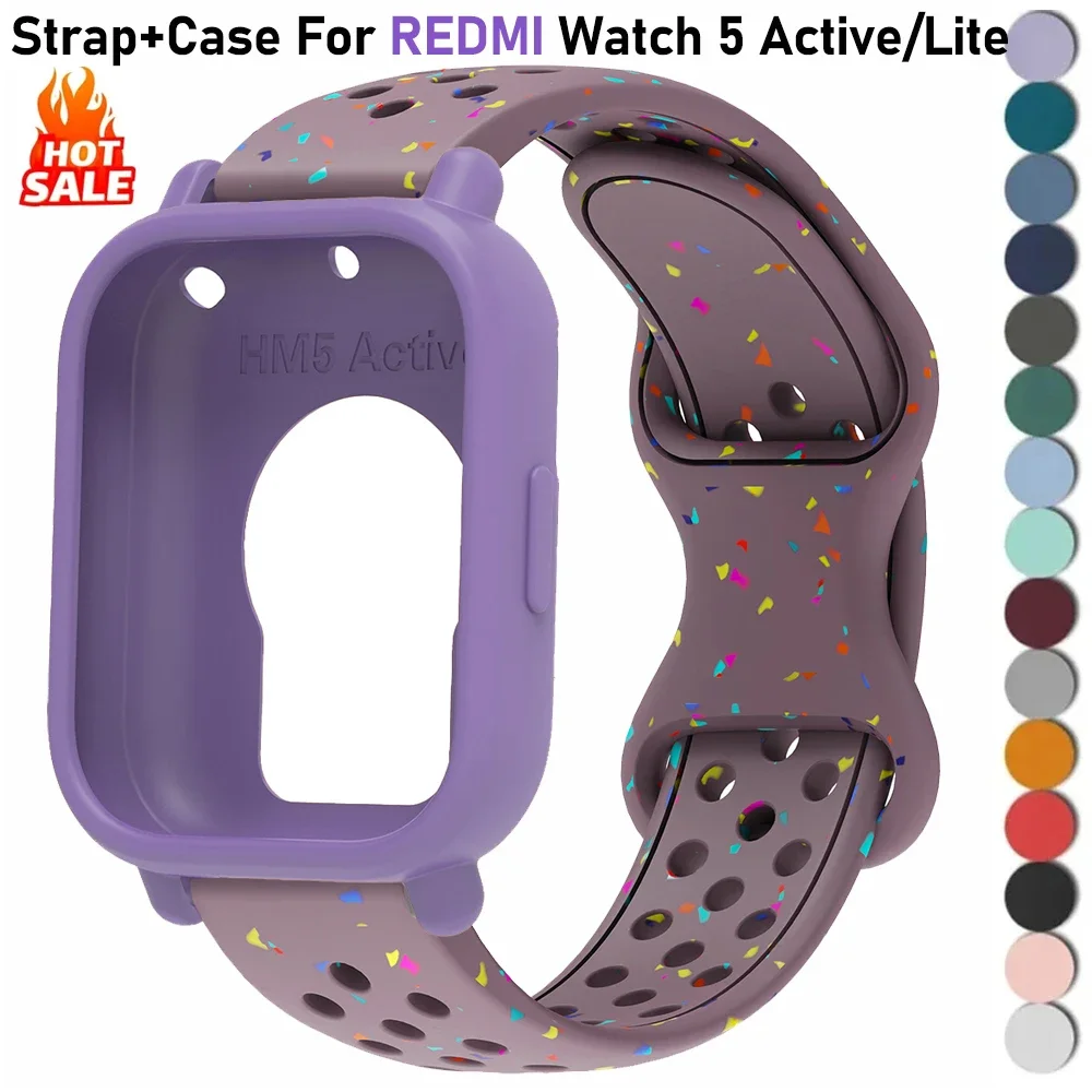 

Чехол из ТПУ + силиконовый ремешок для Redmi Watch 5, активный ремешок, мягкий защитный чехол для экрана для Redmi Watch 5 Lite, спортивный ремешок Correa