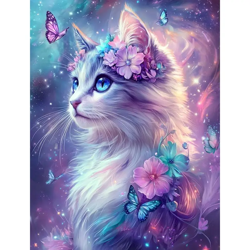 

RUOPOTY Frame Painting By Numbers For Adults Beginner Cat Coloring By Numbers Animals Handiwork Personalized Gift