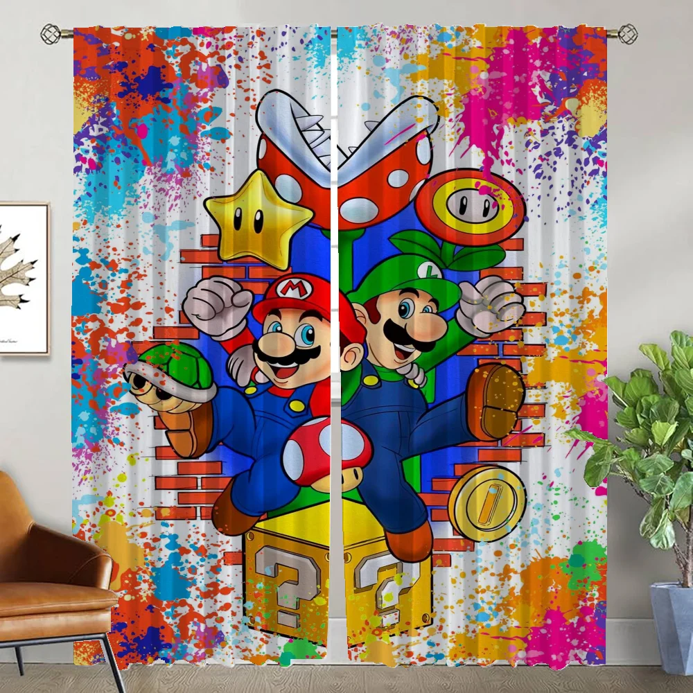 M-Marioes Shades Curtains Child Room Window Curtain for Room 2 Panel Tulle for Bedroom Partition Home Interior Curtains Living